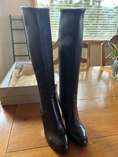 Stivali al ginocchio Sergio Rossi in pelle marrone elasticizzati