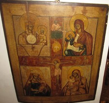 1770 circa Icona Russa quadripartita Collezione Mazzoleni  Milano cm 40