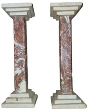 Coppia Colonne Marmo Rosso
