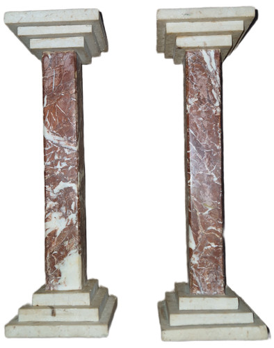 Coppia colonne marmo rosso - marmo,