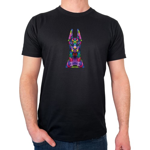 Shirt uomo doberman colorful - t-shirt,