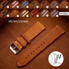 Cinturino orologio in pelle scamosciata 18mm 20mm 22mm Nero Marrone Blu cuciture