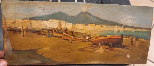Dipinto olio cartone - su, cartone.