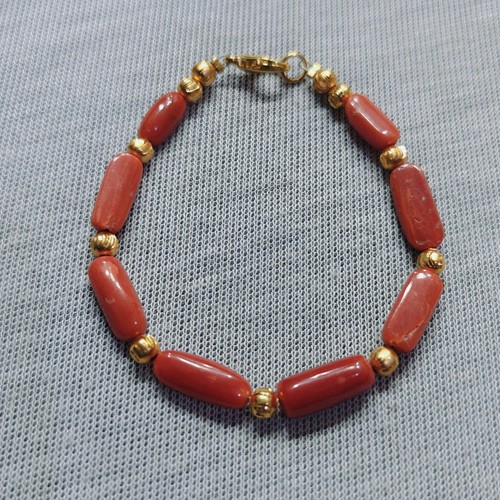 Bracciale ottone perle - , ovali