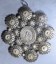 Filigrana argento medaglia votiva Battesimo Gesù Roma Madonna della Vallicella