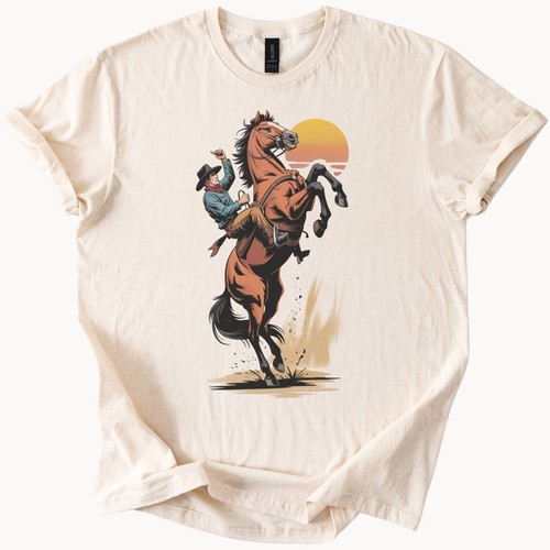Cowboy rearing horse - cowboy,