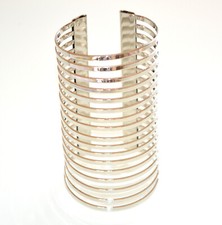 Bracciale donna argento rigido alto a schiava multi fili metallo lucido UF90