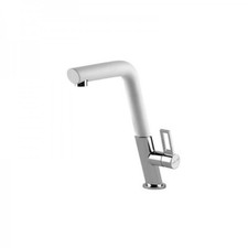Rubinetto Miscelatore Cucina Cromo Bianco Canna Girevole Foster 8491010 White KE
