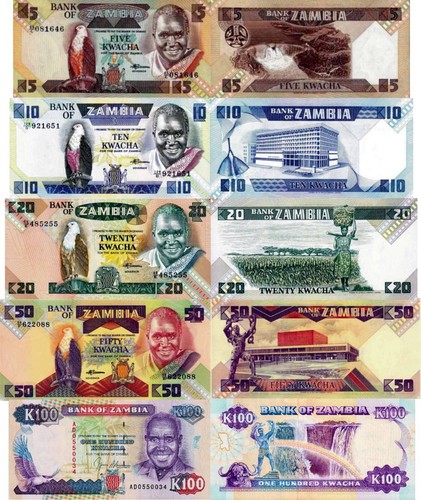 Zambia lotto lot 5 banconote - -,
