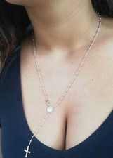 COLLANA A ROSARIO IN ARGENTO 925 RODIATO IN ORO 18KT 