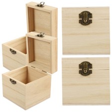 4 Pcs Display Case Scatola Porta Oggetti Piccola Cassa Del in Legno
