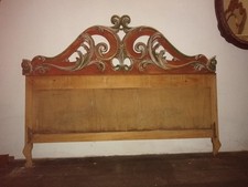 TESTATA LETTO INTAGLIATA E DIPINTA A MANO