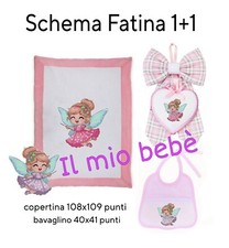 Schema punto croce FATA FATINA 1+1 per copertina lenzuolino bavaglino Fiocco Pdf