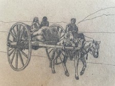 CAMPAGNA ROMANA - VIA APPIA  Disegno a matita XIX SEC