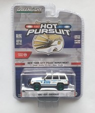 polizia di New York 1997 Jeep Cherokee POLICE - GREEN MACHINE Chase ** Greenlight Pursuit 1:64