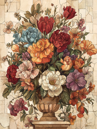 Vaso ornato bouquet italiano