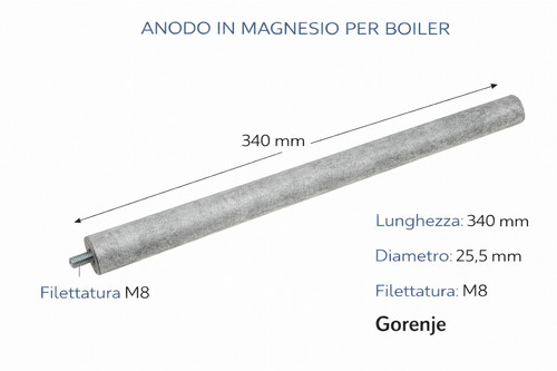 Anodo magnesio 340 25 5 - in,