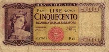05 Italy / Italy P80a 500 Lire