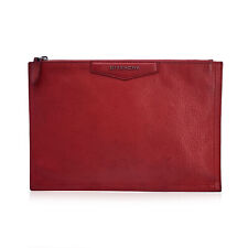 Autentica pochette pochette Givenchy in pelle rossa con zip Antigona