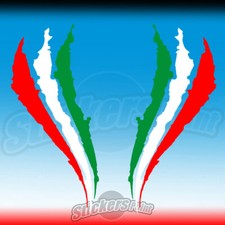2 adesivi GRAFFIO TRICOLORE ITALIA sticker decal moto auto tuning mod 03