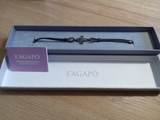 S'Agapo Bracciale Uomo, Croce In Acciaio Gomma Nera SRB19 + Collana Uomo SRB04