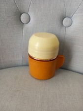 Vintage Tazzina Termos Thermos Plastica Vetro h 10 cm diametro 6 .