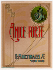 ETICHETTA ANICE FORTE  MARTINAZZI TORINO  LITOGRAFICA