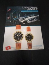 1991 CATAMARAN SPORT DATARIO SUBACQUEO OROLOGIO WATCH VINTAGE AD PUBBLICITA