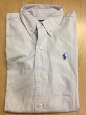 POLO BY RALPH LAUREN ORIGINALE TAGLIA S JUNIOR (10 ANNI) CAMICIA AZZURRA M.LUNGA