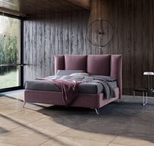 LETTO FRANCESE/MATRIMONIALE C/SENZA RETE 140/160/180 CONTENITORE TESSUTI LUSSO^