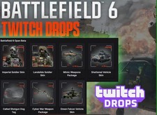 Battlefield 6 BF6 TWITCH DROPS - TUTTI I 7/7 DISPONIBILI - PELLE SOLDATO - PELLE VEICOLO