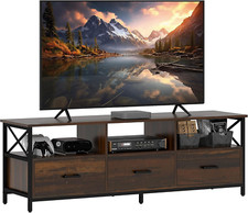 Mobile TV 65" max in Stile Industriale con 3 Cassetti e 3 Ripiani Aperti, Mobile