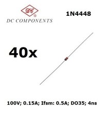 40x DC Components 1N4448, diodo di commutazione 100mA 4ns