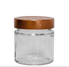 N°12 Vasetti rotondo in vetro platinum da 212 ml con capsula rame lusso