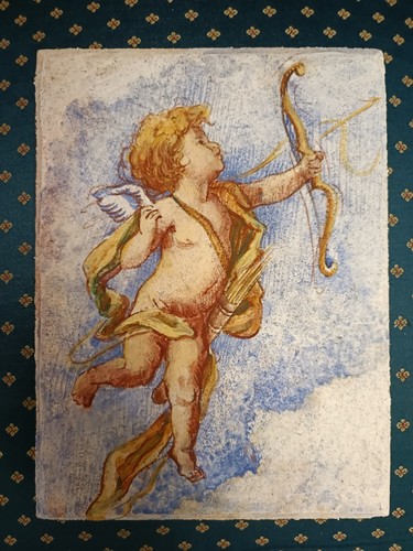 Dipinto affresco cupido con - dipinto,