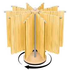 STWWO Stendi Pasta Fresca Girevole Essiccatoio per Pasta in Legno con 10 Bracci 