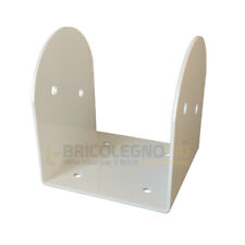 Staffa Supporto a U per Montaggio Travi in Legno Colore Bianco Verniciato
