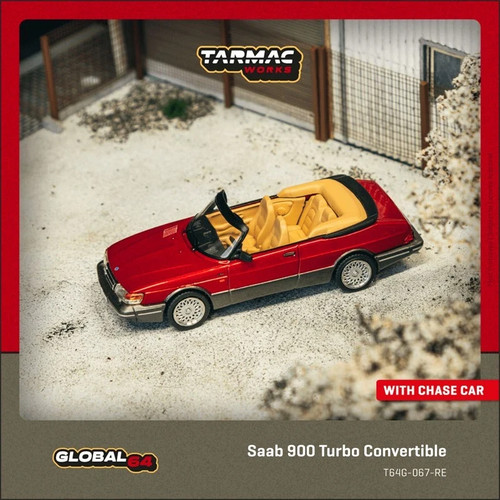 Saab 900 turbo cabrio rosso - cabrio, rosso***
