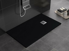 Piatto doccia NERO in marmoresina, 3cm, Gelcoat, antiscivolo, piletta compresa