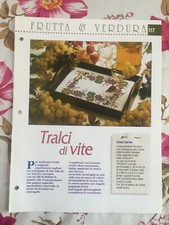 Schema punto croce Ricamo Frutta e verdura Tralci di vite coprivassoio uva