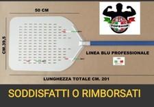 PALA PIZZA 1/2 METRO 50 X40 201CM FORATA LINEA BLU ALLUMINIO PROF TIPO GIMETAL