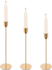 3 Pezzi Porta Candele Candelabro Moderno, Candelabro Metallo Oro Centro Tavola N