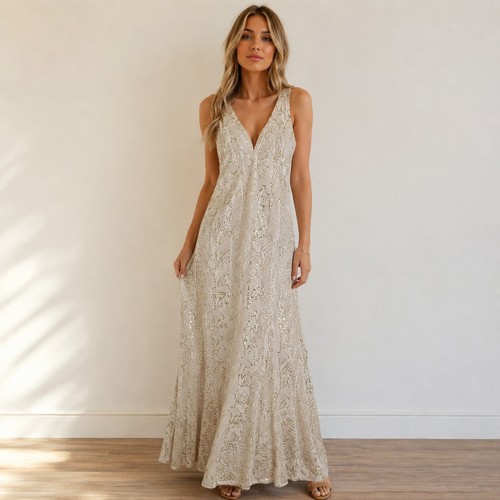 Maxi abito sirena paillettes