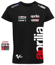 T-shirt APRILIA racing, italia, motogp, be a racer, + 3 adesivi in omaggio,