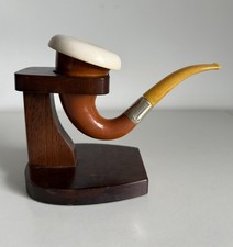 PIPA RARA COLLEZIONE ANDREAS BAUER CALABASH SCHIUMA MARE ZUCCA ARGENTO E AMBRA