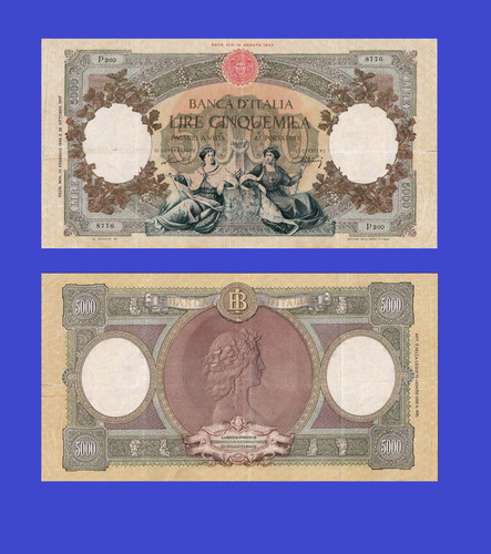 Italy 5000 lire 1947 - , uk