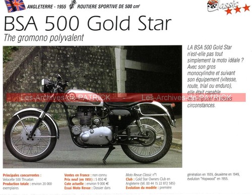 Bsa 500 gold star 1955 - 500,