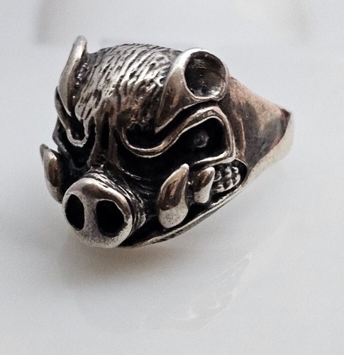 Anello cinghiale argento - anello,