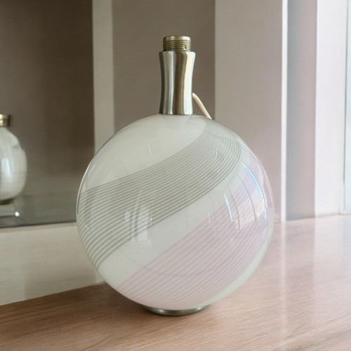 White murano glass table lamp - white,
