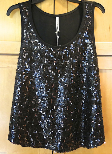 Canotta nera paillettes - , s
